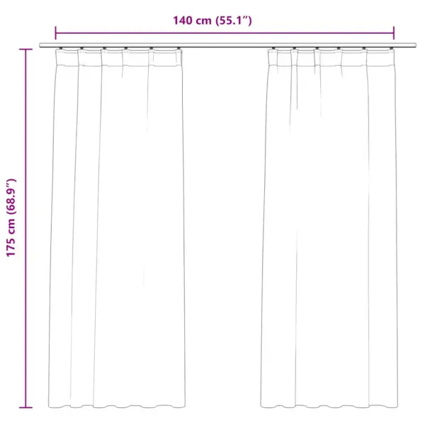 Pimendavad sametkardinad metallkonksudega, kreemjasvalge, 2 tk, 140 x 175 cm – 7