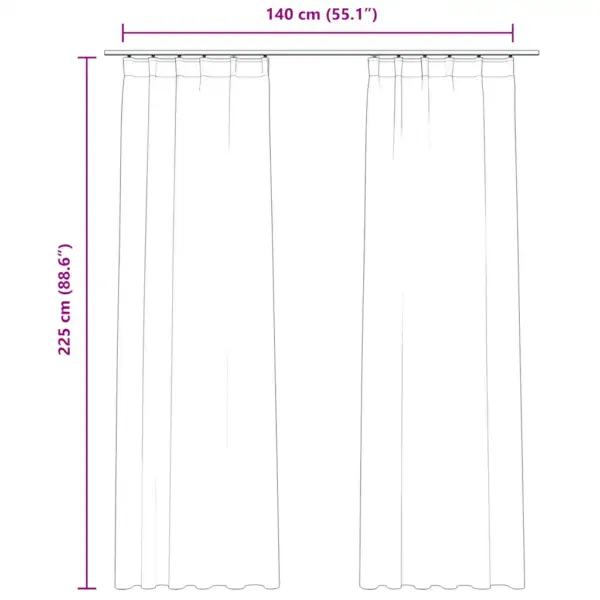 Pimendavad sametkardinad konksudega, tumesinine, 2 tk, 140 x 225 cm – 7