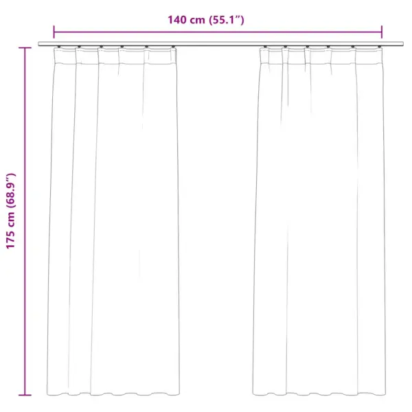 Pimendavad sametkardinad metallkonksudega, 2 tk, tumesinine, 140 x 175 cm – 7