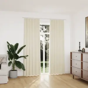 Pimendavad sametkardinad metallkonksudega, 2 tk, kreemjasvalge, 140 x 225 cm