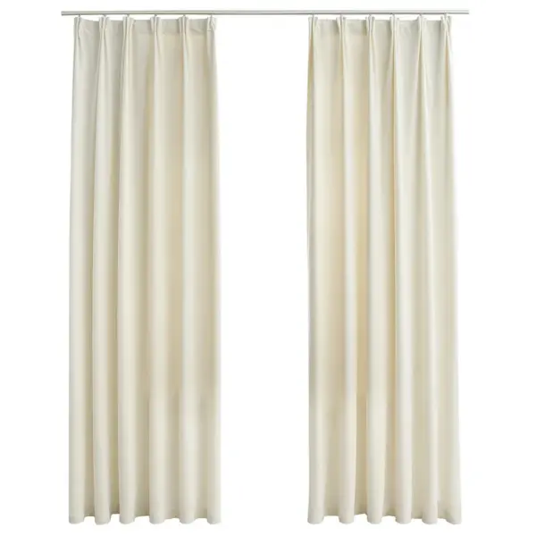 Pimendavad sametkardinad metallkonksudega, 2 tk, kreemjasvalge, 140 x 225 cm – 2
