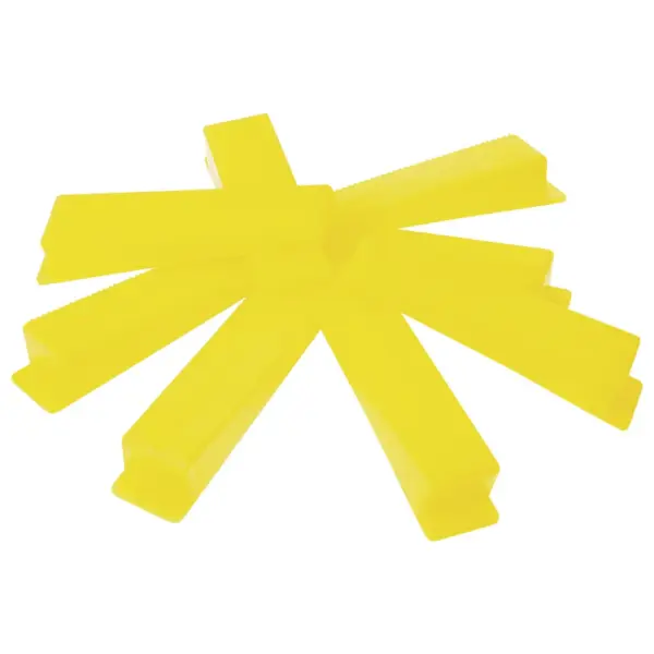 Plaatide tasandussüsteemi kiilud, korduvkasutatav komplekt 500 tk, kollane PP, 89 x 22 x 16,5 mm – 7