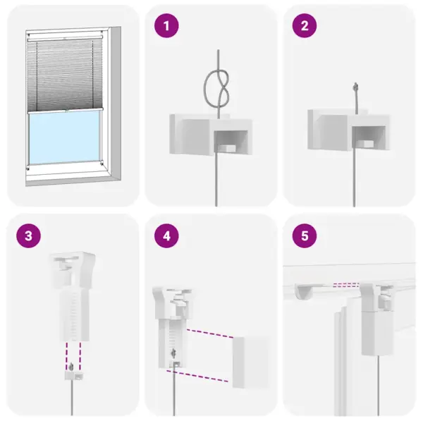 Plisseekardin kreemjas, 110 x 150 cm, kreppkangas, klambritega – 5