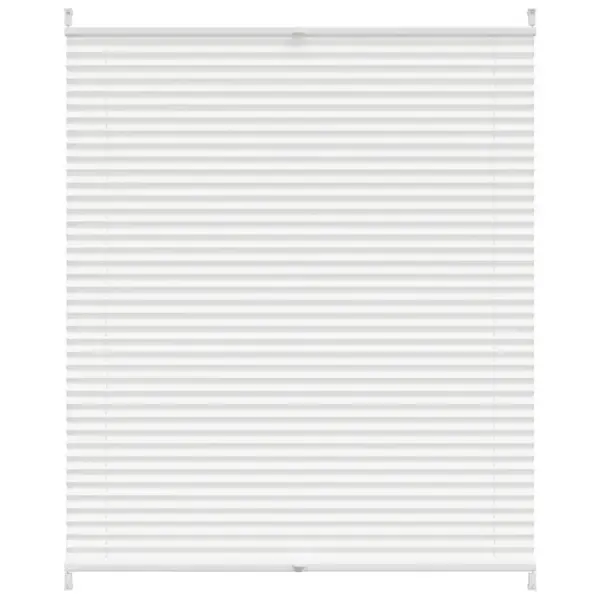 Plisseekardin 110 x 100 cm, valge, kreppkangas, klambritega – 2