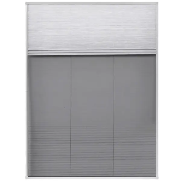 Plisseeritud putukavõrk ja päikesekardin katuseaknale, kahekordne, alumiiniumraam, valge raam, must klaaskiudvõrk, PET-kate, 60 x 80 cm – 3