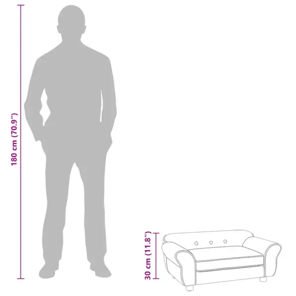 Plüüsist koertediivan väikestele koertele ja kassidele, kreemjasvalge, kuusepuidust raamiga, 72 x 45 x 30 cm – 12