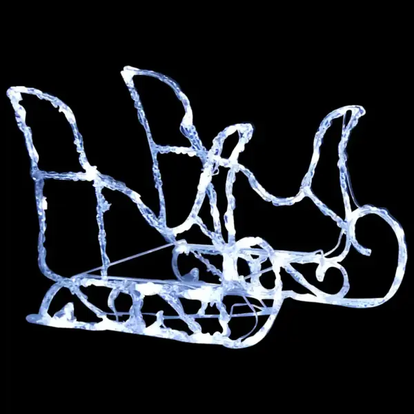 Põhjapõdrad saaniga LED jõulukaunistus, külm valge, 160 LEDi, 130 cm, akrüül – 6