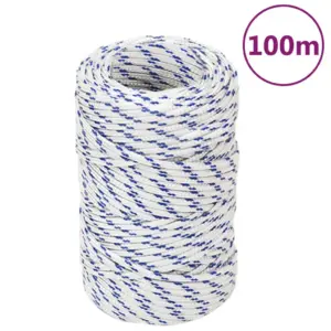 Punutud polüpropüleenist paadiköis, valge, 2 mm, 100 m