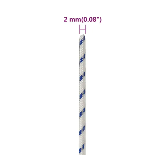 Punutud polüpropüleenist paadiköis, valge, 2 mm, 100 m – 6