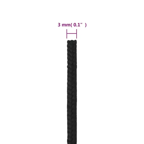 Polüpropüleenist paadiköis, täismust, 3 mm, 25 m - 6