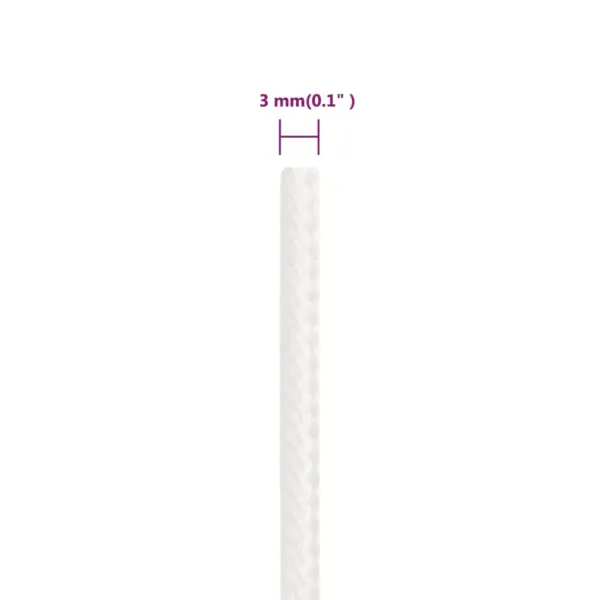 Punutud polüpropüleenist paadiköis, täisvalge, 3 mm, 500 m – 6