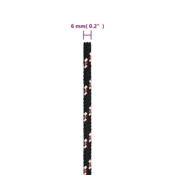 Polüpropüleenist paadiköis, must, 6 mm, 50 m – 6