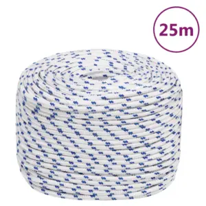 Polüpropüleenist paadiköis 8 mm, 25 m, valge, tõmbetugevus 420 kg