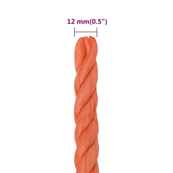 Punutud polüpropüleenist töököis, oranž, 12 mm, 50 m – 6