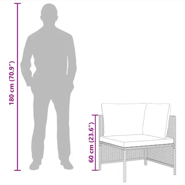 Sektsiooniline polürotangist aia nurgadiivan patjadega, hall, 60 x 60 x 60 cm – 10