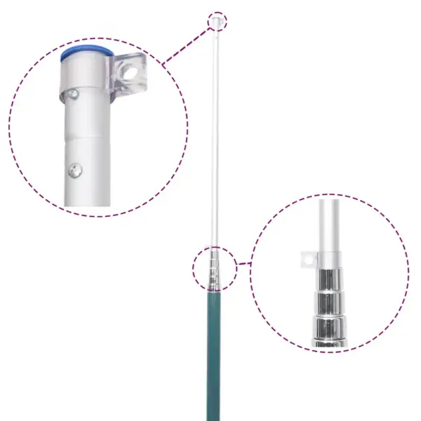 Poola lipp teleskoopilise alumiiniumist lipumastiga, 5,5 m, 90 x 150 cm – 3