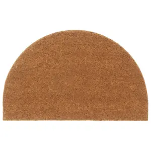 Poolringikujuline kookoskiududest uksematt PVC-alusega, naturaalne, 50 x 80 cm