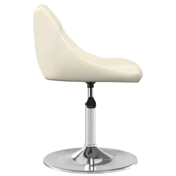 Pööratavad sametist söögitoolid gaasitõstega, 6 tk, kreemjasvalge, kroomitud terasraam – 4