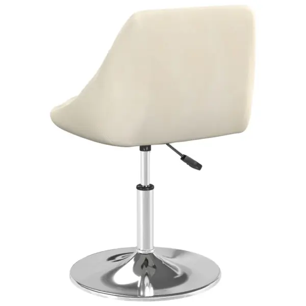 Pööratavad sametist söögitoolid gaasitõstega, 6 tk, kreemjasvalge, kroomitud terasraam – 5