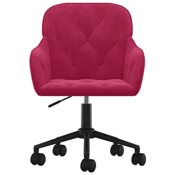 Pööratavad sametist söögitoolid ratastega, 2 tk, veinipunane – 4