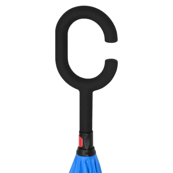 Pööratud vihmavari C-kujulise käepidemega, must, läbimõõt 108 cm – 4