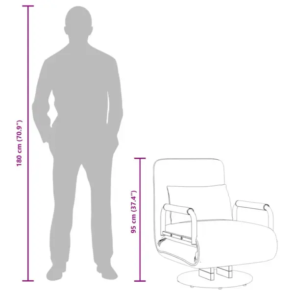 Pöörlev tugitool-diivanvoodi, tumehall kangas, 60 x 75 x 80 cm – 12