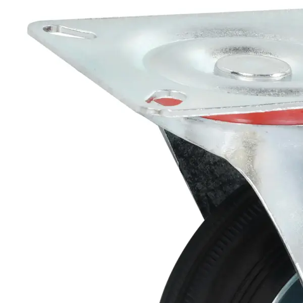 Pöörlevad kummirattad väikesele mööblile, 8 tk, must, 100 mm, plaat 100 x 80 mm, 70 kg – 8