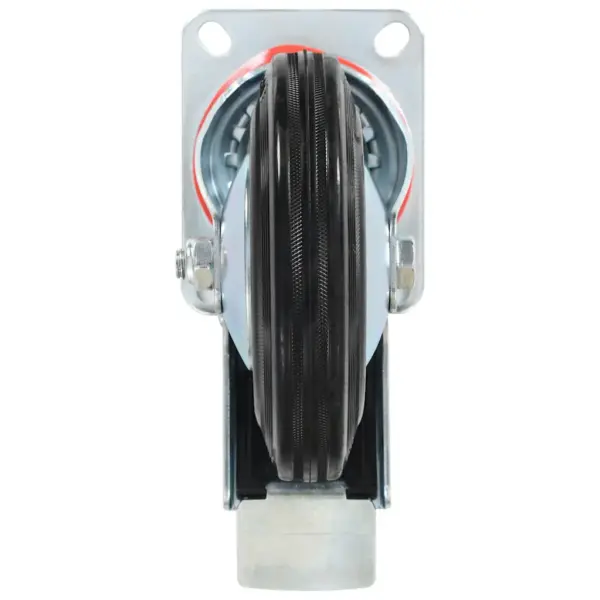 Pöörlevad kummirattad piduritega, 16 tk, 160 mm, mustad, kandevõime 150 kg, kinnitusplaadiga 135 x 105 mm – 5