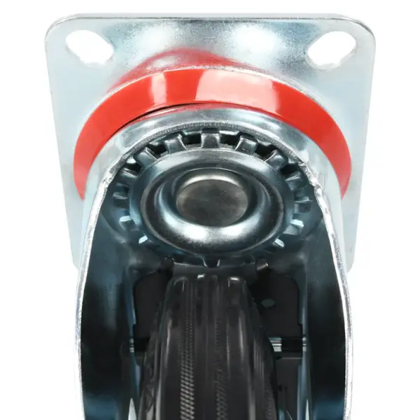 Pöörlevad kummirattad piduritega, 16 tk, 160 mm, mustad, kandevõime 150 kg, kinnitusplaadiga 135 x 105 mm – 8