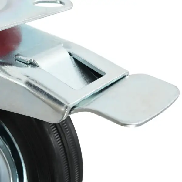 Kummist pöörlevad mööblirattad, 8 tk, 100 mm, must, 4 piduritega – 8