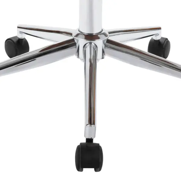 Pöörlevad söögitoolid rataste ja kõrguse reguleerimisega, 4 tk, valge kunstnahk – 6