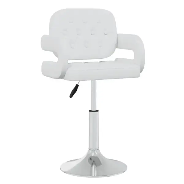 Pöörlevad söögitoolid gaasitõstega, 6 tk, valge kunstnahk – 2