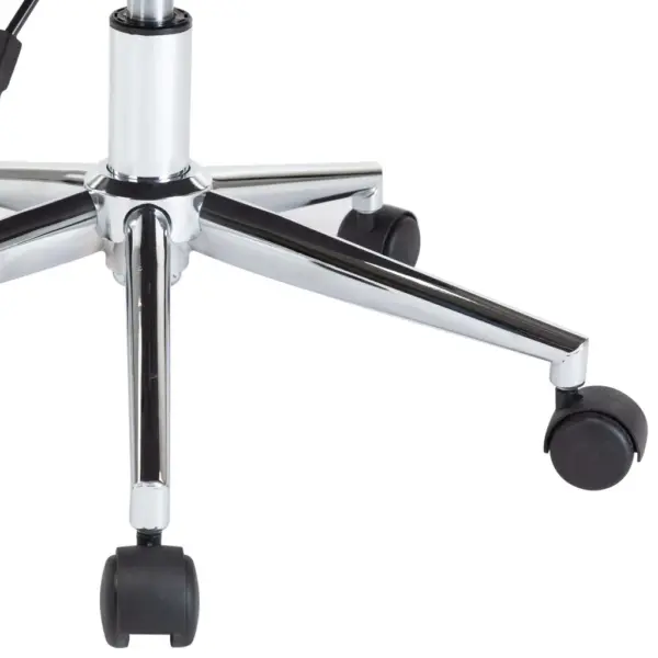 Pöörlevad söögitoolid ratastel, 4 tk, valge kunstnahk ja painutatud puit – 8