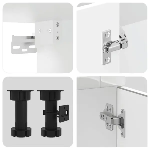 Köögikappide komplekt Porto, 4-osaline, kõrgläikega valge tehispuit ja klaas – 6