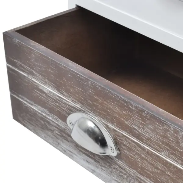 Prantsuse maakodu stiilis öökappide komplekt, 2 tk, pruun ja valge, paulowniapuit, 38 x 28 x 38 cm – 6