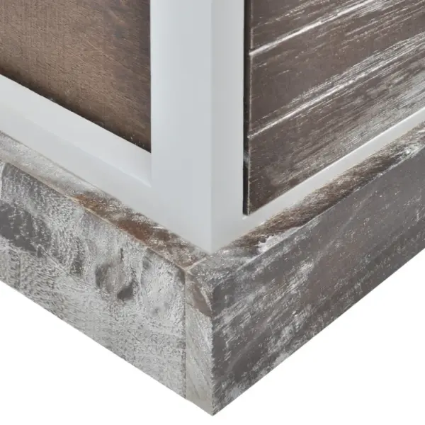 Prantsuse maakodu stiilis öökappide komplekt, 2 tk, pruun ja valge, paulowniapuit, 38 x 28 x 38 cm – 7