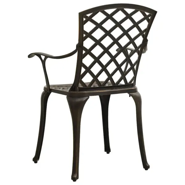 Valualumiiniumist aiatoolid käetugedega, pronksivärvi, 4 tk, 61 x 60 x 93 cm - 5