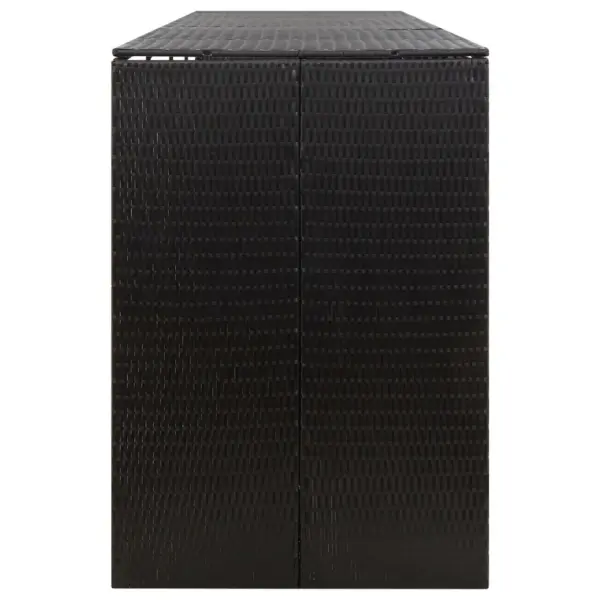 Prügikastide kuur 4 ratastega kastile, must PE-rotang, 274 x 80 x 117 cm – 5