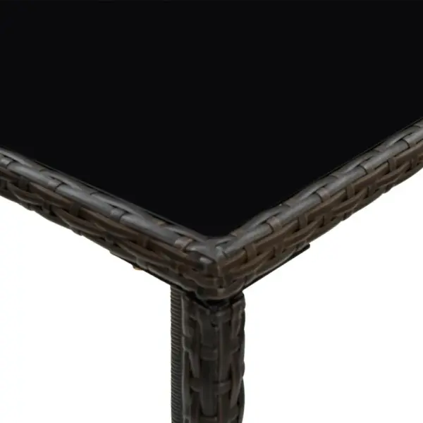 5-osaline aiabaari komplekt patjadega, pruun polürotang, laud 70 x 70 x 110 cm – 9