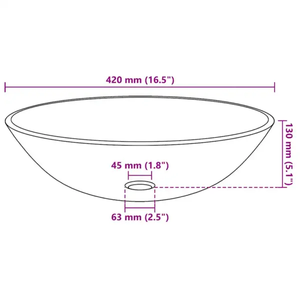 Ümmargune tööpinnale paigaldatav valamu kraani ja lükatava äravoolukorgiga, pruun karastatud klaas, 42 x 13 cm – 10