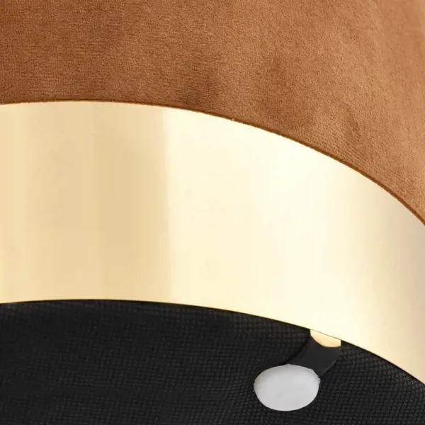 Tünnikujuline samettumba pruun-kuldne metallalusega, 28 x 36 cm – 3