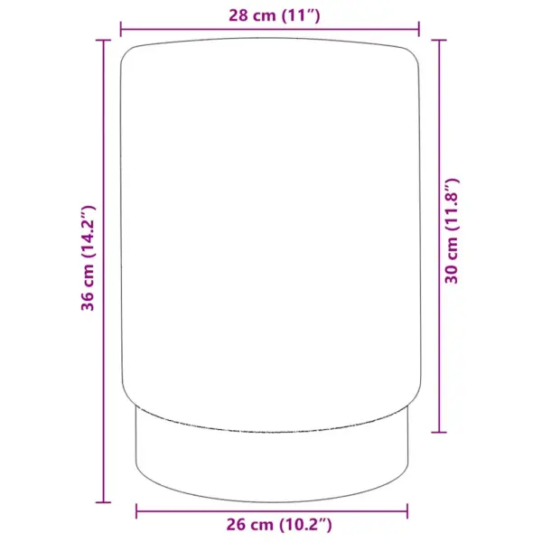 Tünnikujuline samettumba pruun-kuldne metallalusega, 28 x 36 cm – 4