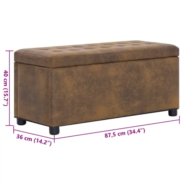 Pruun hoiutumba jalatoe ja lisatoolina, kunstseemisnahk, 87,5 cm – 6