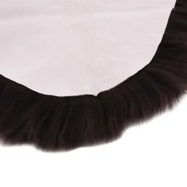 Pruun lambanahast vaip, kõrge karvaga, 60 x 180 cm – 3