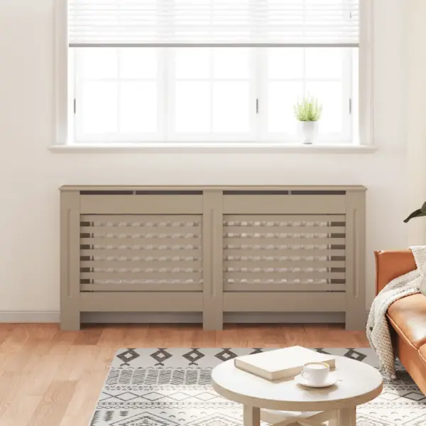 Pruun horisontaalsete liistudega radiaatorikate, MDF, 172 x 19 x 81,5 cm – 3