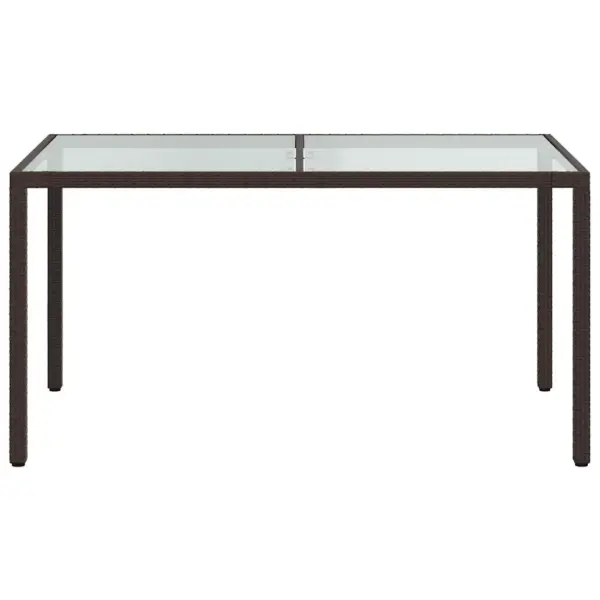 Aialaud karastatud klaasplaadiga, pruun polürotang, 150 x 90 x 75 cm – 3