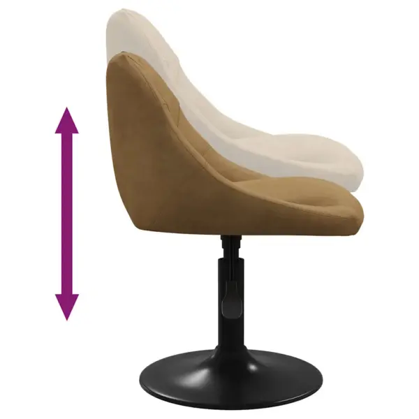 Pruun sametist reguleeritav baaritool musta terasjalaga, 46 x 44 cm – 6