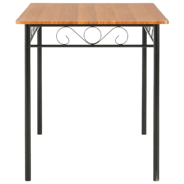 Tööstusliku stiiliga pruun söögilaud MDF lauaplaadiga, must terasraam, 120 x 70 x 75 cm – 3