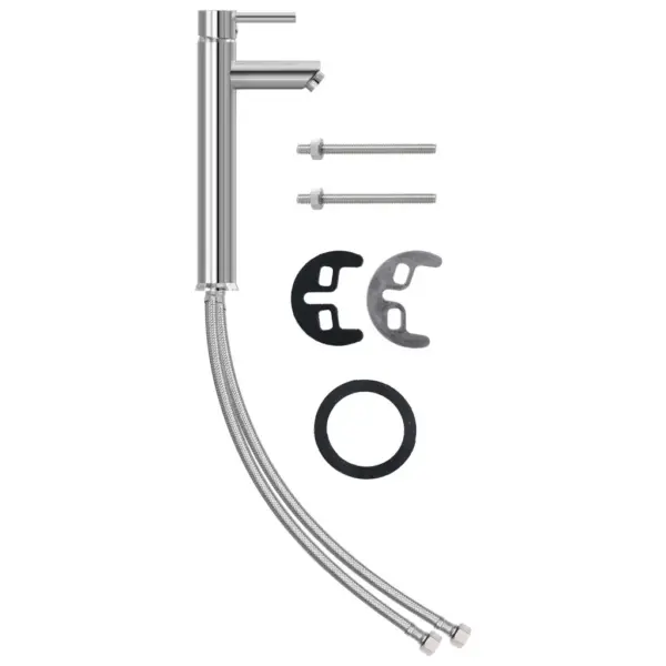 Ümmargune pruun tööpinnale paigaldatav valamu kraani ja lükatava äravoolukorgiga, karastatud klaas, 42 x 13 cm – 5