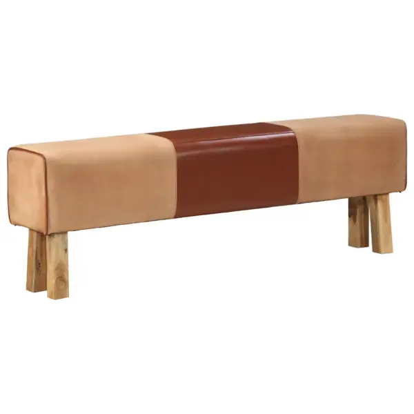 Trennipink ehtsa naha ja akaatsiapuidust jalgadega, pruun, 160 cm – 10